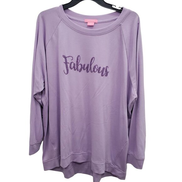 Isaac Mizrahi New York Woman's Purple Fabulous Bead Soft Pullover Tunic Plus XXL - Picture 1 of 5